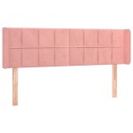 vidaXL Tăblie de pat cu aripioare roz 147x16x78/88 cm catifea