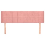 vidaXL Tăblie de pat cu aripioare roz 147x16x78/88 cm catifea