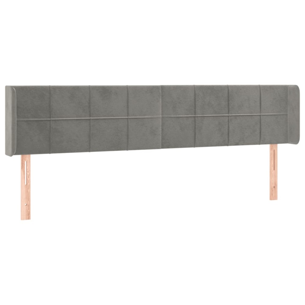 vidaXL Tăblie de pat cu aripioare gri deschis 163x16x78/88 cm catifea