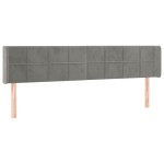 vidaXL Tăblie de pat cu aripioare gri deschis 163x16x78/88 cm catifea