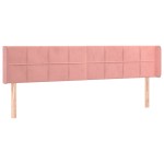 vidaXL Tăblie de pat cu aripioare roz 163x16x78/88 cm catifea