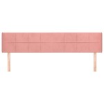 vidaXL Tăblie de pat cu aripioare roz 163x16x78/88 cm catifea
