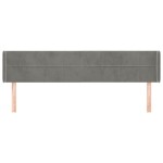 vidaXL Tăblie de pat cu aripioare gri deschis 183x16x78/88 cm catifea