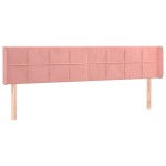 vidaXL Tăblie de pat cu aripioare roz 183x16x78/88 cm catifea
