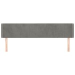 vidaXL Tăblie de pat cu aripioare gri deschis 203x16x78/88 cm catifea