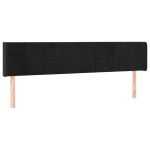 vidaXL Tăblie de pat cu aripioare negru 203x16x78/88 cm catifea