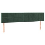 vidaXL Tăblie de pat cu aripioare verde închis 203x16x78/88 cm catifea