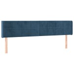 vidaXL Tăblie pat cu aripioare albastru închis 203x16x78/88 cm catifea