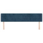 vidaXL Tăblie pat cu aripioare albastru închis 203x16x78/88 cm catifea