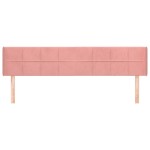 vidaXL Tăblie de pat cu aripioare roz 203x16x78/88 cm catifea