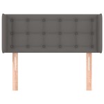 vidaXL Tăblie de pat cu aripioare gri 83x16x78/88 cm piele ecologică