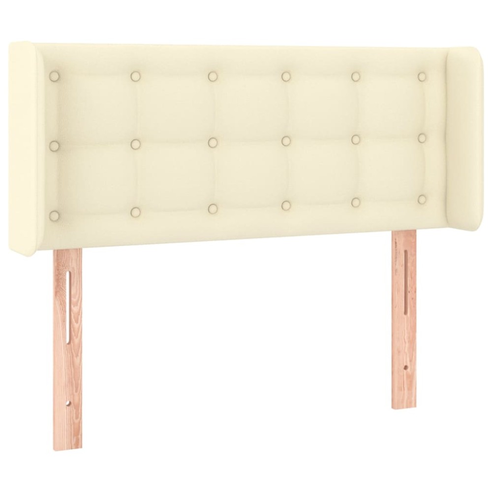 vidaXL Tăblie de pat cu aripioare crem 93x16x78/88 cm piele ecologică