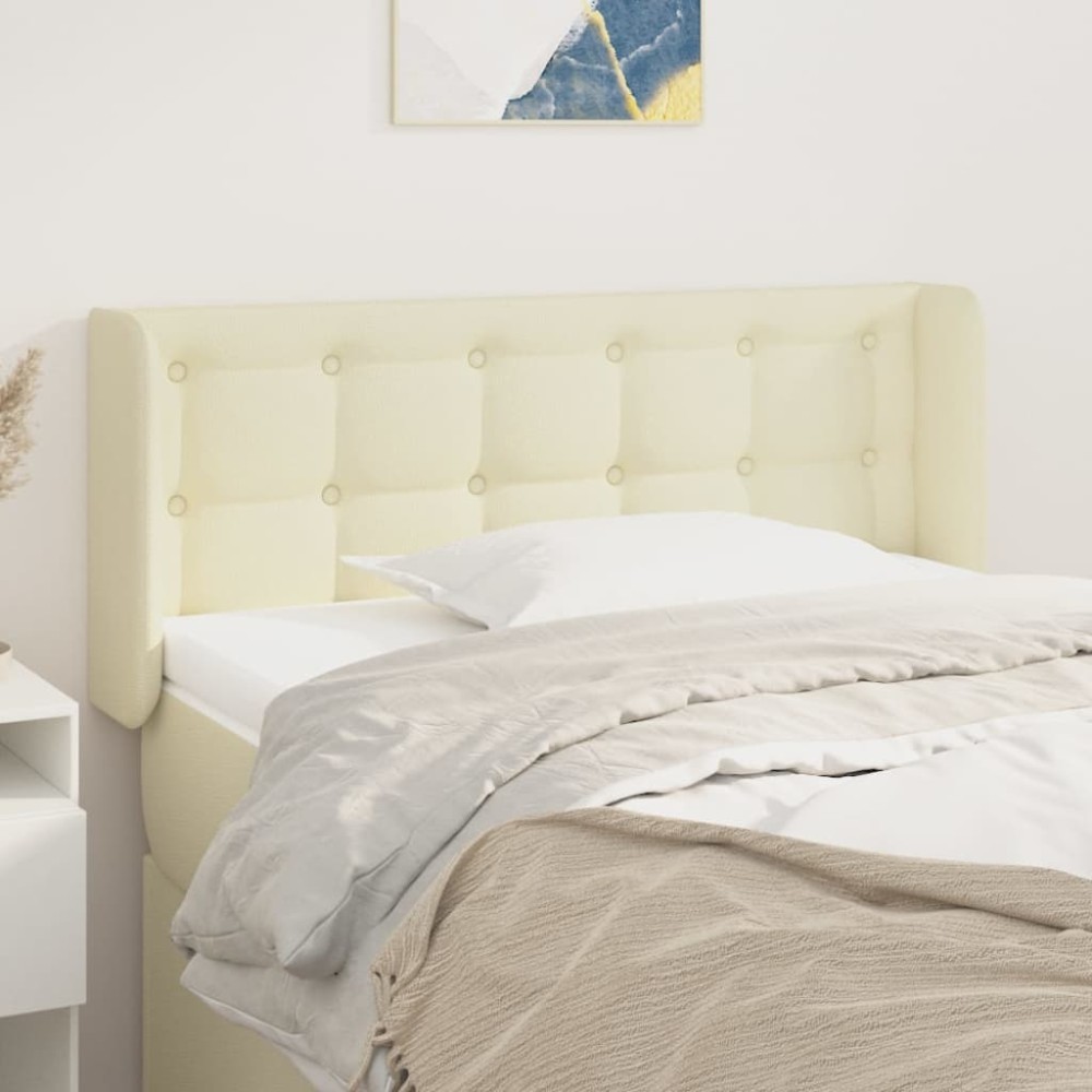 vidaXL Tăblie de pat cu aripioare crem 93x16x78/88 cm piele ecologică