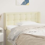 vidaXL Tăblie de pat cu aripioare crem 93x16x78/88 cm piele ecologică vidaXL Tăblie de pat cu aripioare crem 93x16x78/88 cm piele ecologică