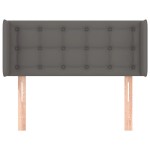 vidaXL Tăblie de pat cu aripioare gri 93x16x78/88 cm piele ecologică