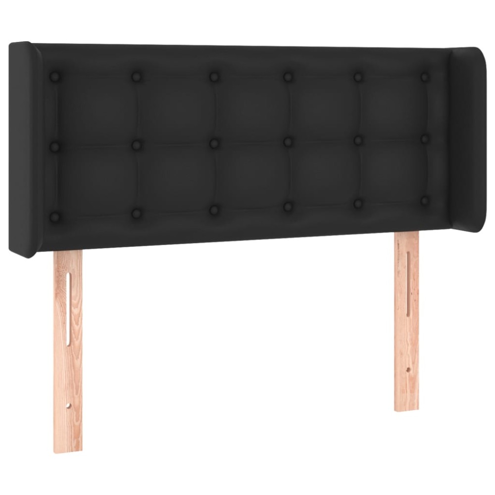 vidaXL Tăblie de pat cu aripioare negru 103x16x78/88cm piele ecologică
