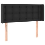 vidaXL Tăblie de pat cu aripioare negru 103x16x78/88cm piele ecologică