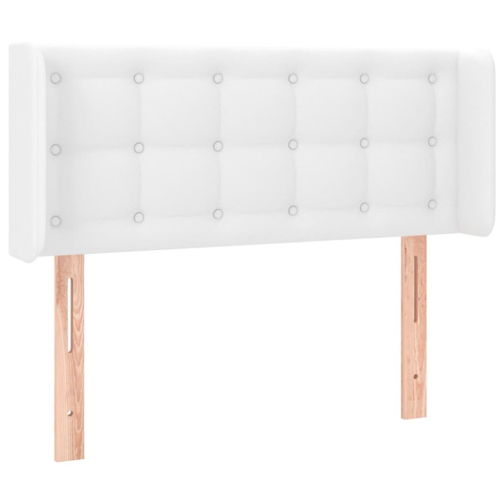 vidaXL Tăblie de pat cu aripioare alb 103x16x78/88 cm piele ecologică