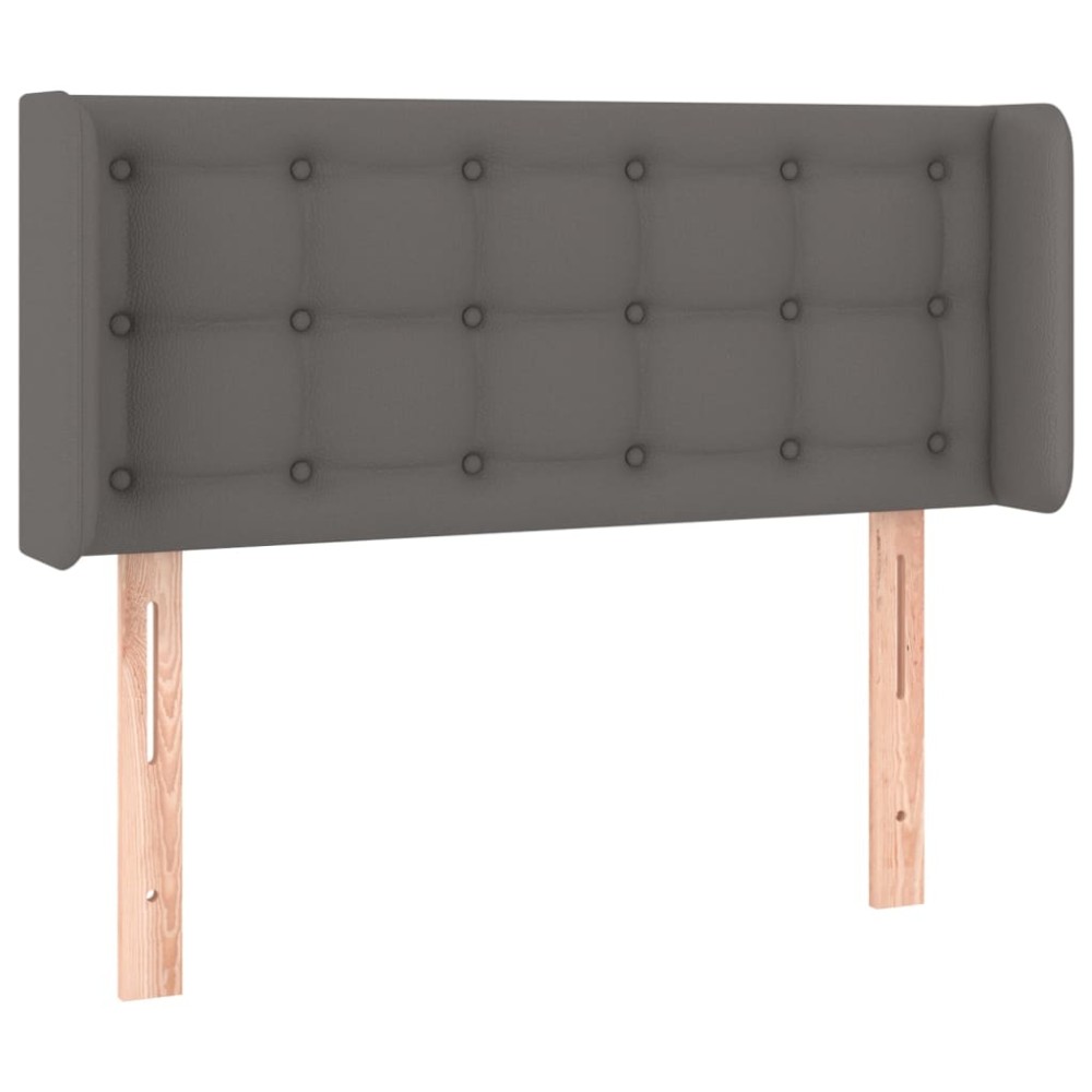 vidaXL Tăblie de pat cu aripioare gri 103x16x78/88 cm piele ecologică