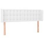 vidaXL Tăblie de pat cu aripioare alb 147x16x78/88 cm piele ecologică