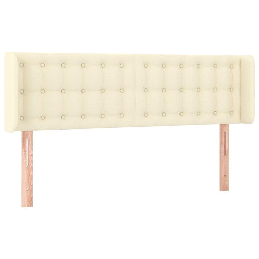 vidaXL Tăblie de pat cu aripioare crem 147x16x78/88 cm piele ecologică