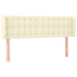 vidaXL Tăblie de pat cu aripioare crem 147x16x78/88 cm piele ecologică