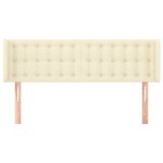 vidaXL Tăblie de pat cu aripioare crem 147x16x78/88 cm piele ecologică