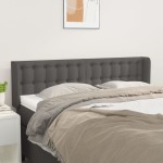 vidaXL Tăblie de pat cu aripioare gri 147x16x78/88 cm piele ecologică