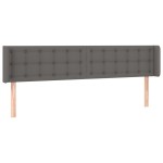 vidaXL Tăblie de pat cu aripioare gri 163x16x78/88 cm piele ecologică