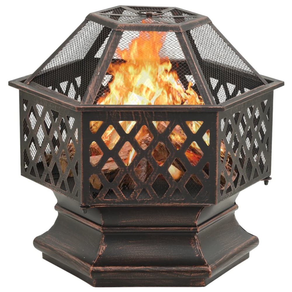 vidaXL Vatră de foc rustică, cu vătrai 62x54x56 cm oțel, XXL