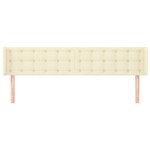 vidaXL Tăblie de pat cu aripioare crem 183x16x78/88 cm piele ecologică