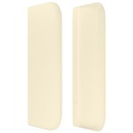 vidaXL Tăblie de pat cu aripioare crem 183x16x78/88 cm piele ecologică