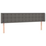vidaXL Tăblie de pat cu aripioare gri 183x16x78/88 cm piele ecologică
