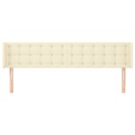 vidaXL Tăblie de pat cu aripioare crem 203x16x78/88 cm piele ecologică vidaXL Tăblie de pat cu aripioare crem 203x16x78/88 cm piele ecologică