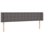 vidaXL Tăblie de pat cu aripioare gri 203x16x78/88 cm piele ecologică