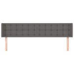 vidaXL Tăblie de pat cu aripioare gri 203x16x78/88 cm piele ecologică