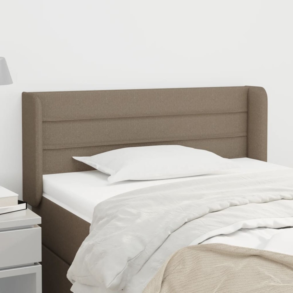 vidaXL Tăblie de pat cu aripioare gri taupe 83x16x78/88 cm textil