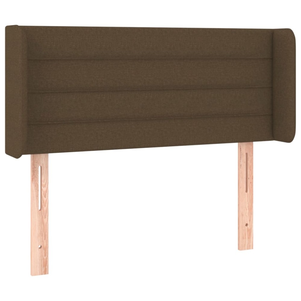 vidaXL Tăblie de pat cu aripioare maro închis 103x16x78/88 cm textil