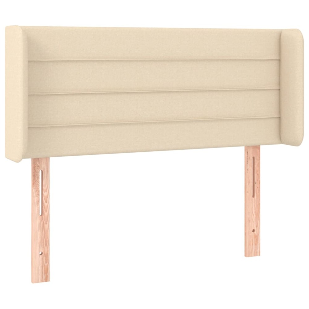 vidaXL Tăblie de pat cu aripioare crem 103x16x78/88 cm textil