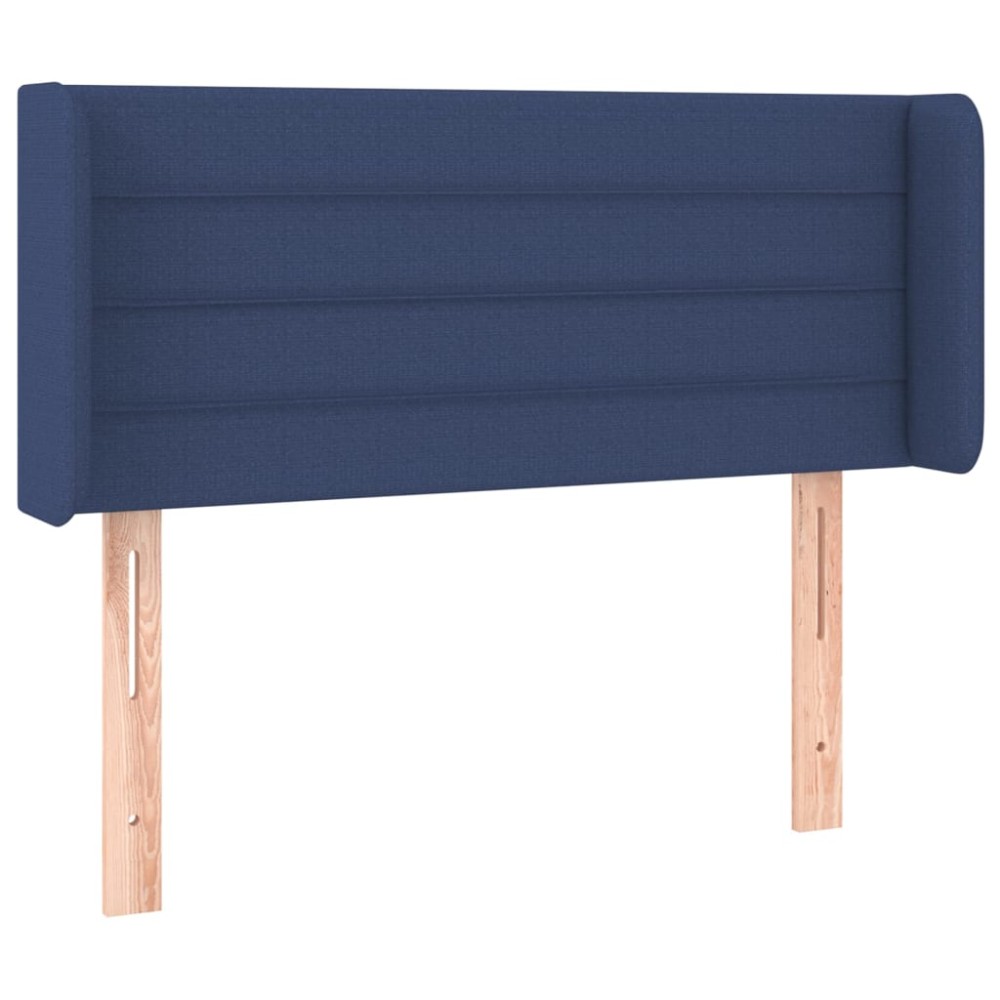 vidaXL Tăblie de pat cu aripioare albastru 103x16x78/88 cm textil