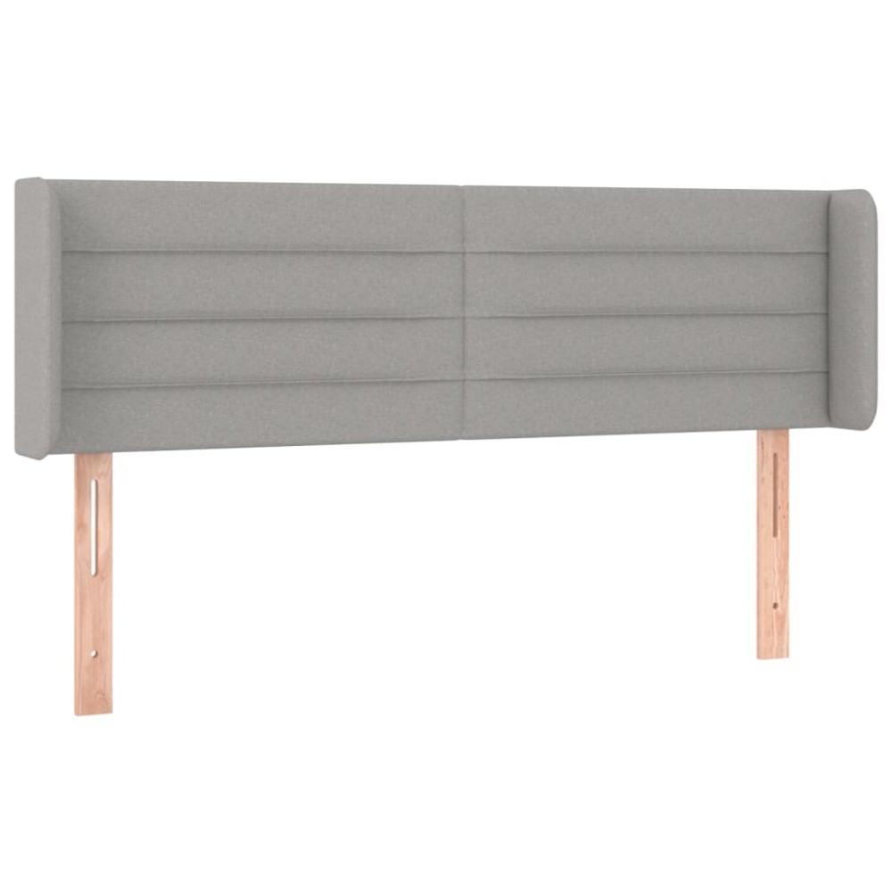 vidaXL Tăblie de pat cu aripioare gri deschis 147x16x78/88 cm textil