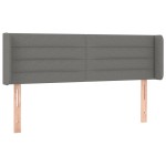 vidaXL Tăblie de pat cu aripioare gri închis 147x16x78/88 cm textil