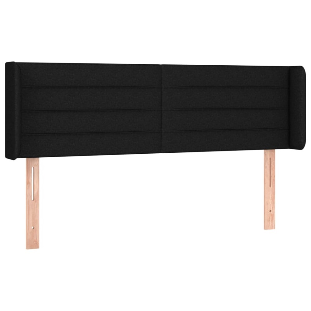 vidaXL Tăblie de pat cu aripioare negru 147x16x78/88 cm textil
