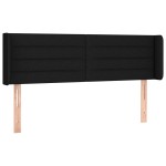 vidaXL Tăblie de pat cu aripioare negru 147x16x78/88 cm textil