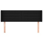 vidaXL Tăblie de pat cu aripioare negru 147x16x78/88 cm textil