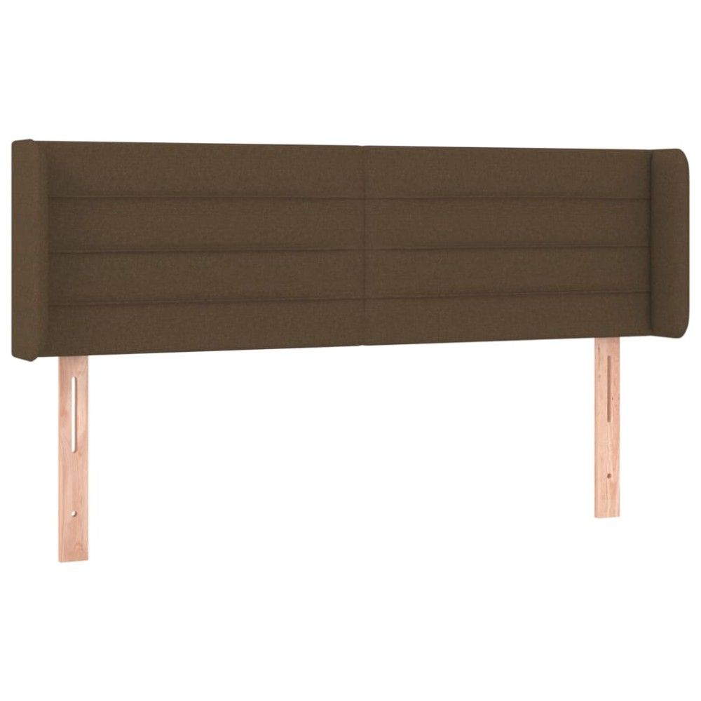 vidaXL Tăblie de pat cu aripioare maro închis 147x16x78/88 cm textil