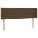 vidaXL Tăblie de pat cu aripioare maro închis 147x16x78/88 cm textil