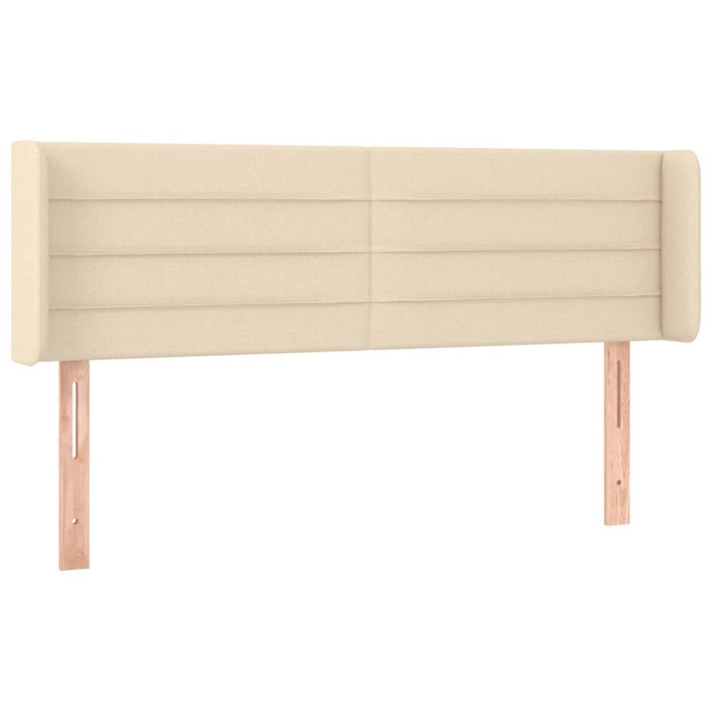 vidaXL Tăblie de pat cu aripioare crem 147x16x78/88 cm textil