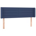 vidaXL Tăblie de pat cu aripioare, albastru, 147x16x78/88 cm textil vidaXL Tăblie de pat cu aripioare, albastru, 147x16x78/88 cm textil