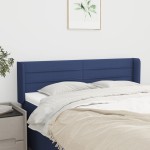 vidaXL Tăblie de pat cu aripioare, albastru, 147x16x78/88 cm textil vidaXL Tăblie de pat cu aripioare, albastru, 147x16x78/88 cm textil